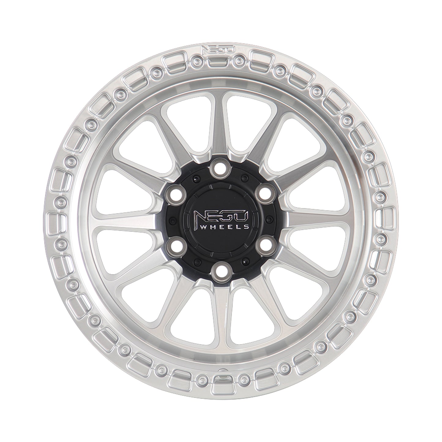 NEGU07 17x8.5 ET-12 (6x139.7) CB110 - silver machine face