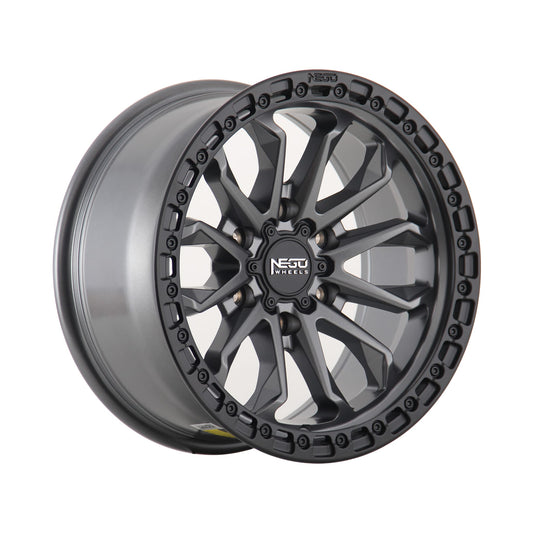 NEGU09 17x8.5 ET0 (6x139.7) CB106.2- matte gunmetal with black lip