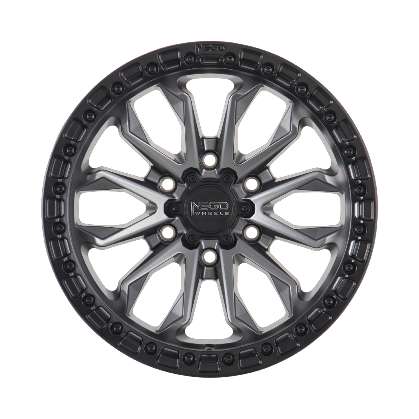 NEGU09 17x8.5 ET0 (6x139.7) CB106.2- matte gunmetal with black lip