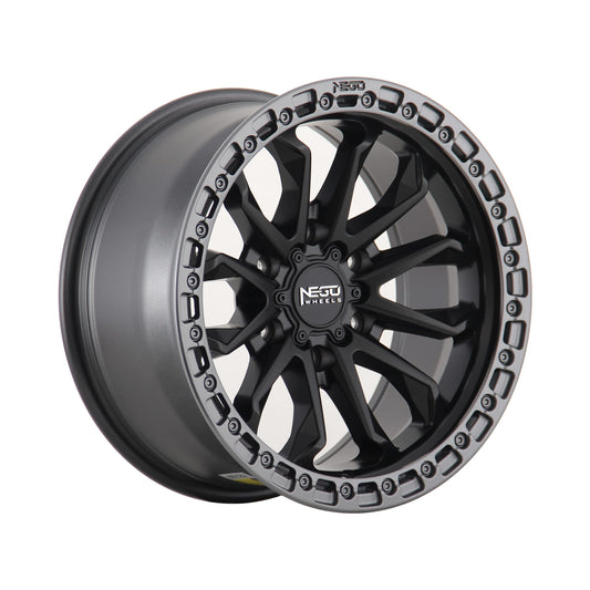 NEGU09 17x8.5 ET0 (6x139.7) CB106.2- matte black with gunmetal lip