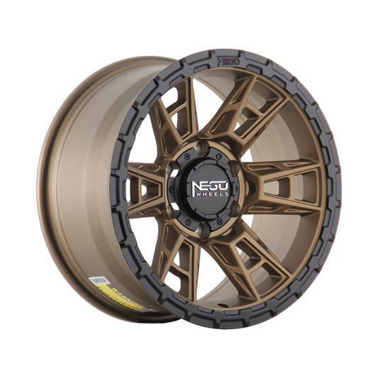 NEGU10 17x8.5 ET0 (6x139.7) CB110- Matte Bronze+Matte Black Lip