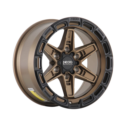 NEGU11 17x8.5 ET0 (6x139.7) CB106.2- Matte Bronze with Matte Black Lip