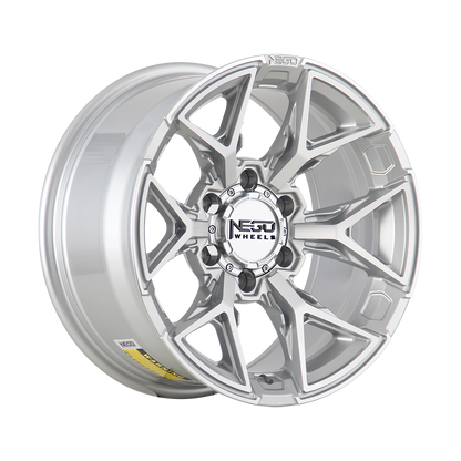 NEGU14 - 17x8.5 ET0 (6x139.7) CB110 - Silver Machined Face