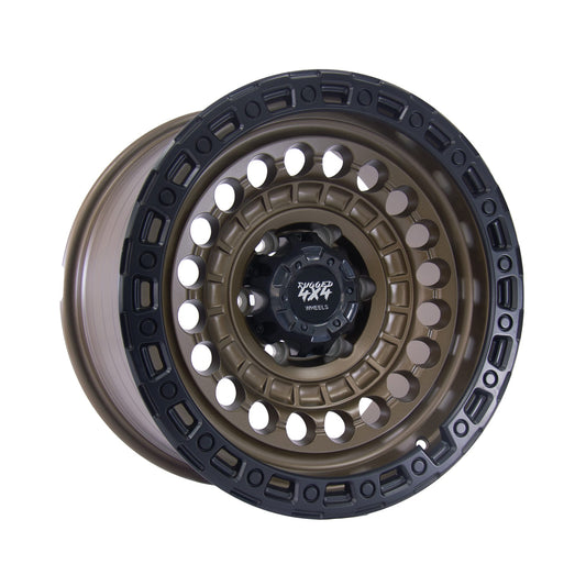 Rugged Military DX199 Alloy Wheel 17x9 (6x139.7) ET0 CB110.1 -Bronze with black lip